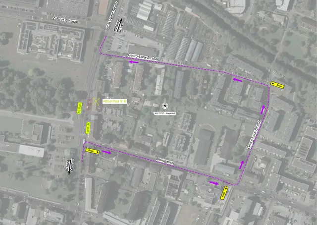 PKW- und Busverkehr wird über die Morogasse umgeleitet.  | Foto: CCE Ziviltechniker