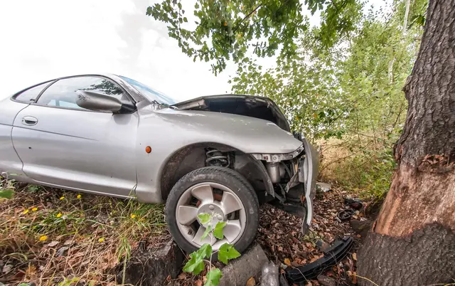 In der Nacht auf 27. Juni 2026 kam ein Pkw im Gemeindegebiet Brunnenthal in einer Rechtskurve von der Fahrbahn, stürzte über eine Böschung und kollidierte mit einem Baum.  | Foto: Smarterpix/jovannig