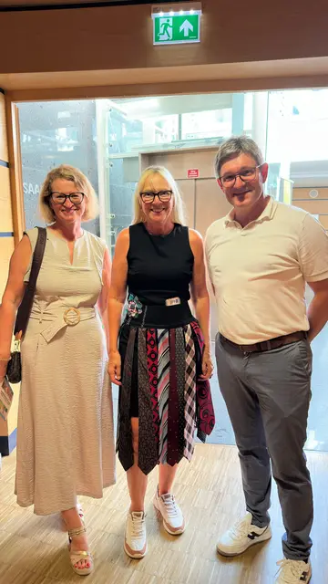 Vlnr. Vom Rotary Club Frau SandraZauner, MSc , Obfrau der Clean4tler OÖ Christina Gattermaier-Humer, Rotary Club Präsident Mag.Bernhard Eder.