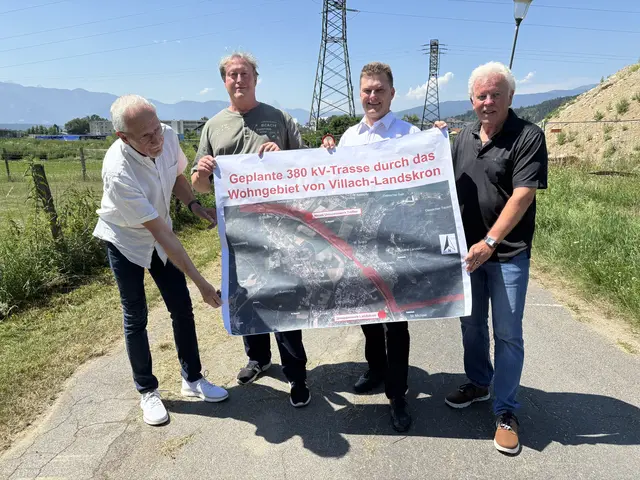 Eines werden Johann Huber (rechts), Herwig Steiner, Johann Rapp und Hans Rindler von der BI Landskron definitiv nicht tun – aufgeben. | Foto: MeinBezirk.at/Peter Kleinrath