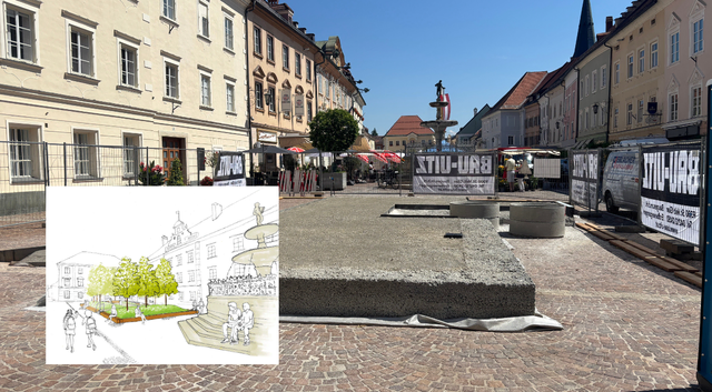 Derzeit sieht es noch nach einer Betonwüste aus - aber hier soll in den nächsten Tagen eine grüne Oase entstehen. | Foto: Foto: WLA / MeinBezirk