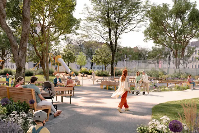 So soll der neue Christine-Busta-Park nach der Umgestaltung aussehen. | Foto:  Büro Kandl Landschaftsplanung