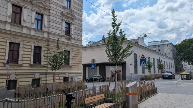 Ab sofort ist die Wilhelm-Exner-Gasse deutlich grüner.  | Foto: Fabian Franz/MeinBezirk