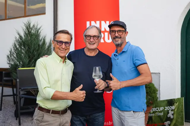 Tirol-Vordenker Josef Margreiter, Ski-Legende Franz Klammer und TVB-Obmann Peter Paul Mölk

  | Foto:  Innsbruck Tourismus / Luca Jänichen