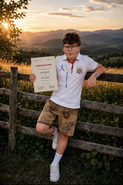 Ben Lessiak mit der Ehrenurkunde des Landes Kärnten - herzlichen Glückwunsch! | Foto: Privat