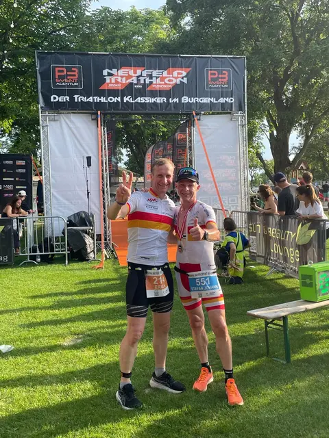 Erich Graf und Stefan Johann Pendl schafften beim Triathlon in Neufeld die Platze vier und zwei in ihren Wertungsklassen. | Foto: LMB