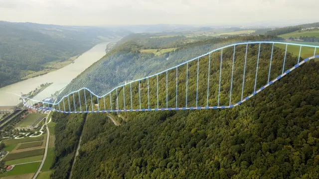 Der über 1,5 Kilometer lange Triebwasserstollen verbindet das Oberbecken mit der Donau und verläuft im kompakten Gestein 50 bis 200 Meter unter der Oberfläche. | Foto: Verbund