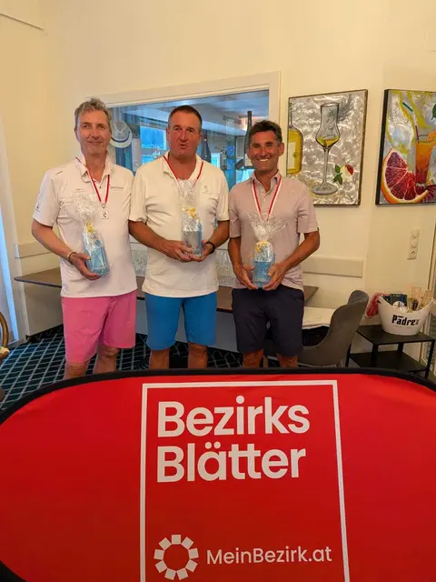 Senioren Landesmeister: v.l.: Roy Von der Locht (GC Urslautal), Oskar Richter (GC Römergolf) und Manfred Schitter (GC Radstadt)   | Foto: Salzburger Golfverband