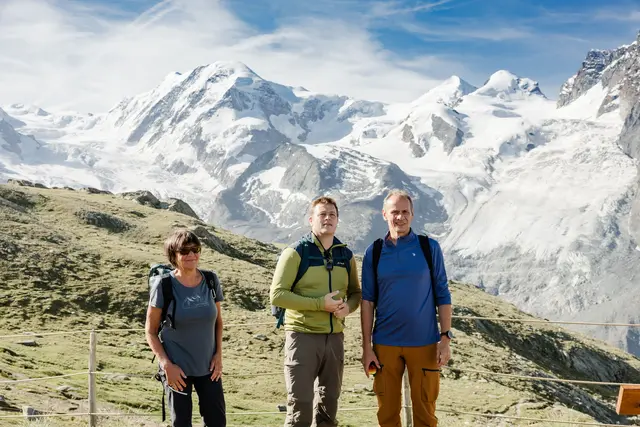 Stefan Kaineder (Mitte) war mit Elke Lemmerer und Klaus Reingruber vom Dachstein-Forscherteam in der Schweiz unterwegs. | Foto: Land OÖ/Dedl