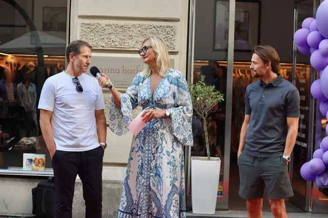Fußballphilosophie: Franco Foda (l.) und Stefan Hierländer beantworteten die Fragen von Moderatorin  Eva Köck-Eripek