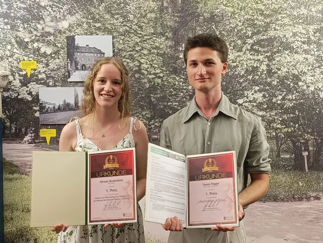 Ausgezeichnete südsteirische Schüler: Miriam Neukirchner und Yannis Pagger | Foto: B(R)G Leibnitz