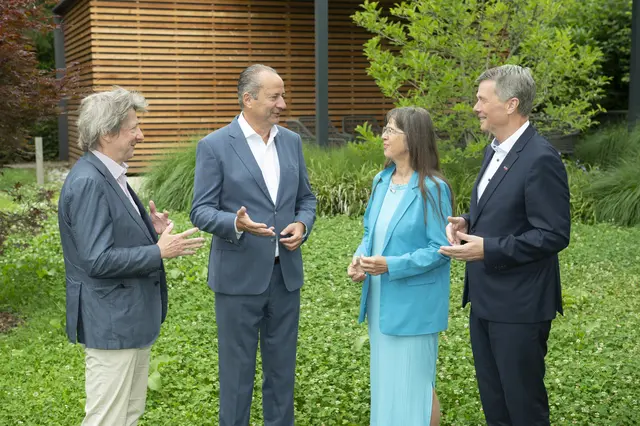 Graz muss sich international stärker als Innovationsstandort vermarkten, sagen WKO-Industrieobmann Markus Ritter, IV-Präsident Markus Maier, FH Joannum-Rektorin Corinna Engelhardt-Nowitzki und TU Graz-Rektor Hort Bischof.  | Foto: Foto Fischer