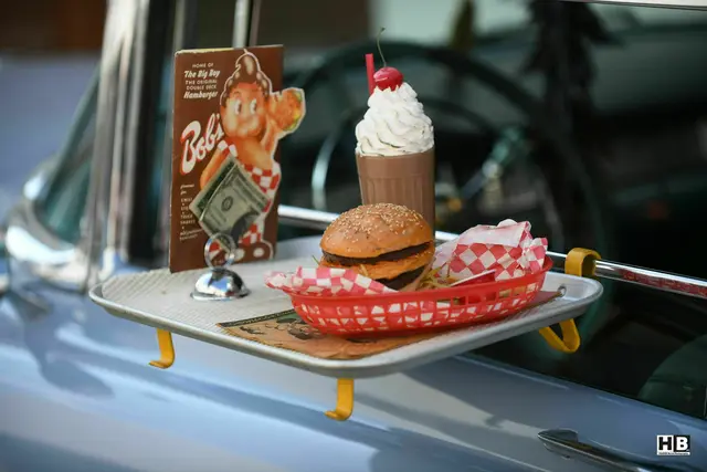 Hamburger und Eiscreme