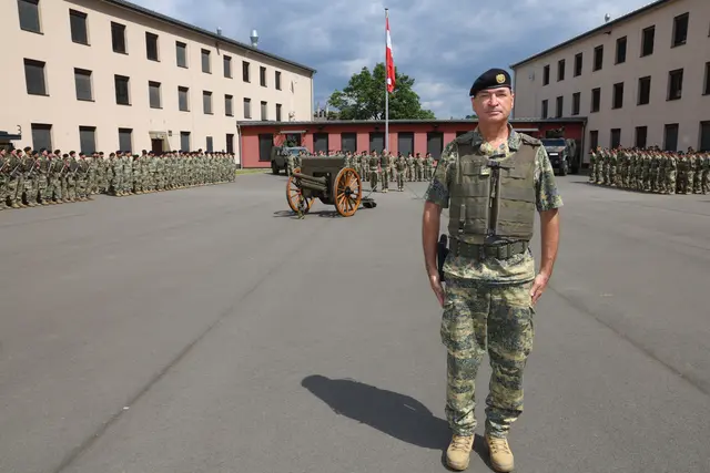 Gedenkfeier in der Von-der-Groeben-Kaserne in Feldbach anlässlich der Schlacht bei Königgrätz vor 160 Jahren – hier mit Oberstleutnant Manfred Scheucher 