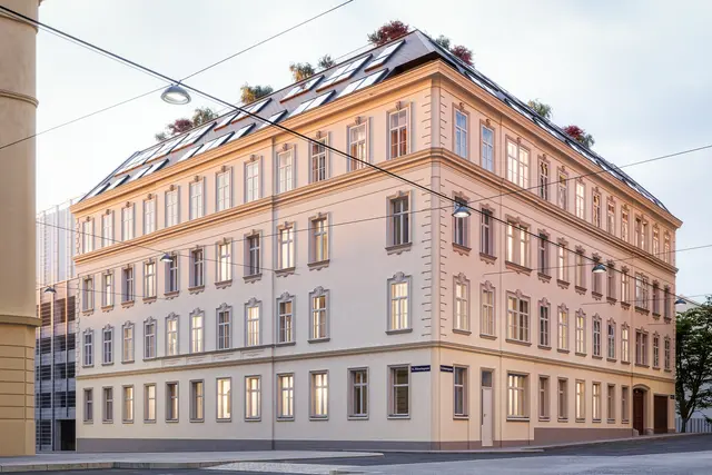 Das historische Gründerzeithaus aus dem Jahr 1884 wird von der Savoir Vivre Group umfassend revitalisiert und zu einem exklusiven Wohnensemble mit insgesamt 27 Eigentumswohnungen entwickelt. | Foto: Rose Nine