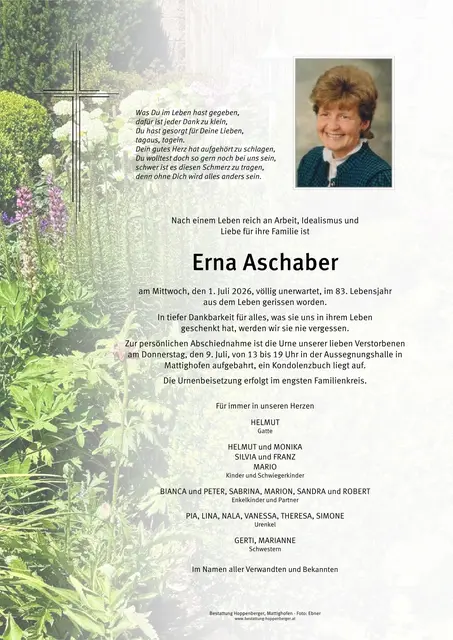 Erna Aschaber | Foto: Bestatter