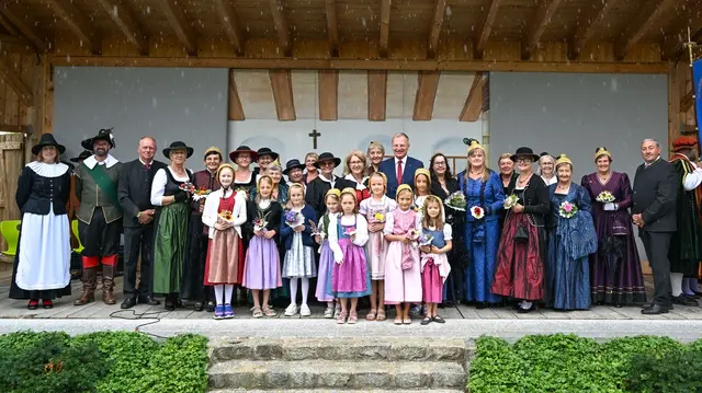 St. Agatha, Geburtsort des Bauernführers Stefan Fadinger, stand am Sonntag anlässlich seines 400. Todestages ganz im Zeichen des Gedenkens. | Foto: Land OÖ/Andreas Röbl