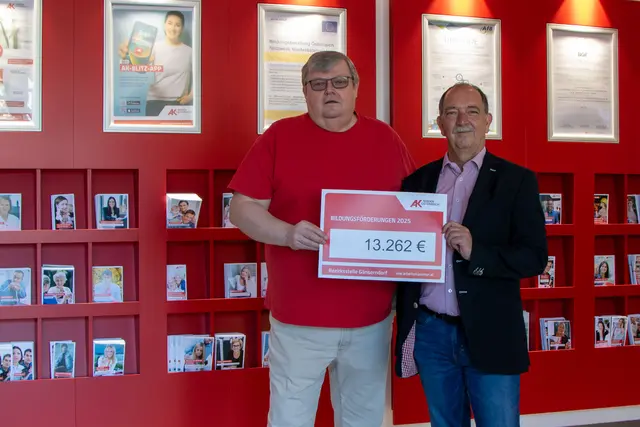 Alleine im Bezirk Gänserndorf 13.262 Euro an Bildungsboni ausbezahlt. | Foto: AKNÖ