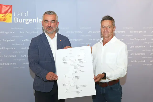Sportlandesrat Heinrich Dorner (l.) und GF Sport Burgenland Anton Beretzki präsentierten die aktuelle Sportstrategie Burgenland.  | Foto: Landesmedienservice Burgenland