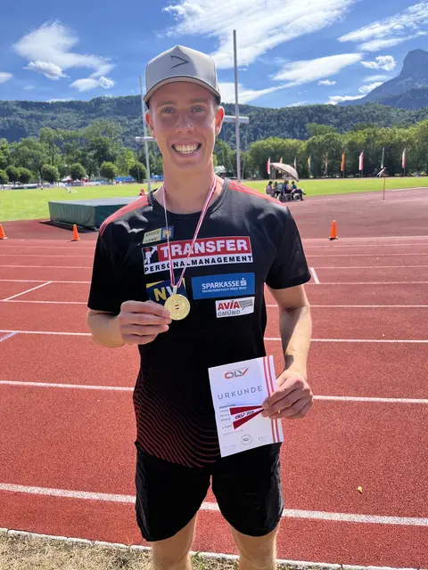 Gold für Lorenz Weber: Der Athlet feierte bei den österreichischen Meisterschaften seinen ersten nationalen Titel im Dreisprung. | Foto: privat