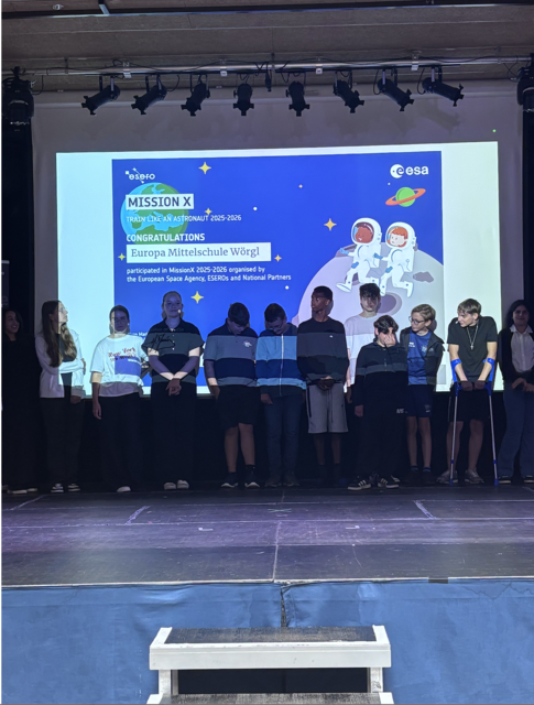 Die Europa Mittelschule Wörgl blickte auf ihre erfolgreiche Teilnahme am ESA-Programm Mission X – Train like an Astronaut zurück und zeigte, wie Bewegung, Gesundheit und Raumfahrt miteinander verbunden werden. | Foto: Regionalmanagement KUUSK