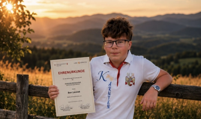 Der junge Autocrosser wurde vom Land Kärnten für seine großartigen Erfolge ausgezeichnet. | Foto: Privat