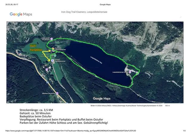 Karte vom Leopoldsteinersee aus der Vogelperspektive