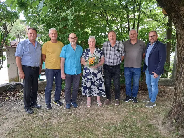 Bürgermeister Franz Sonnleitner, Franz Kralovec, Josef Kochberger, Waltraude Riegler, Anton Kaufmann, Johannes Dollfuß und Vize-Bürgermeister Markus Heigl | Foto: Marktgemeinde Wang