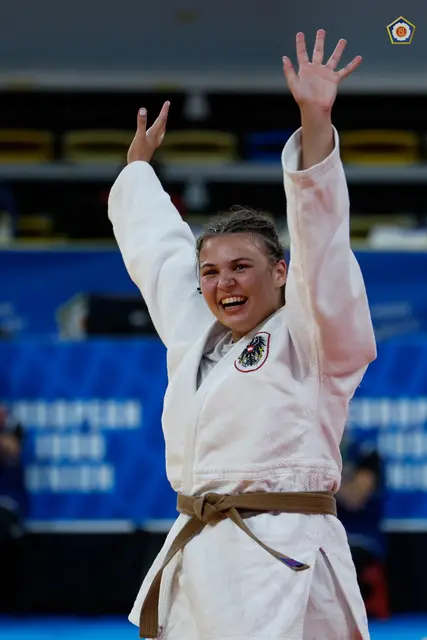 Der Augenblick nach dem Triumph. | Foto: EJU/Judo Austria/Sanjindo
