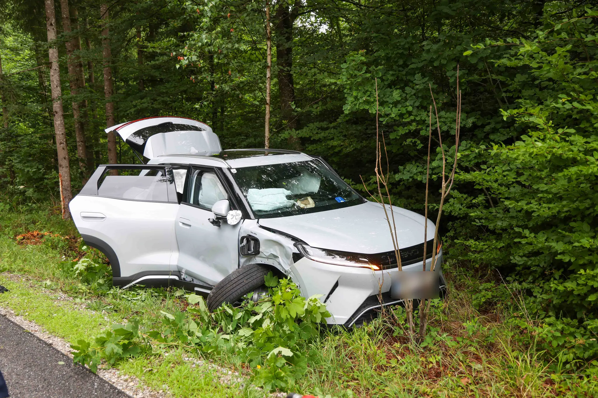 Auto landet in Waldstück: Personenrettung nach Verkehrsunfall in ...