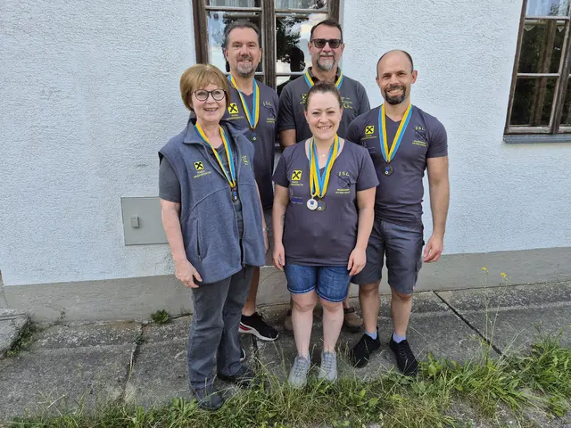 Die Waidhofner Mannschaft mit Daniel Wagner, Reinhard Auer, Astrid und Patrick Kaltenbrunner | Foto: JSG Waidhofen/Thaya