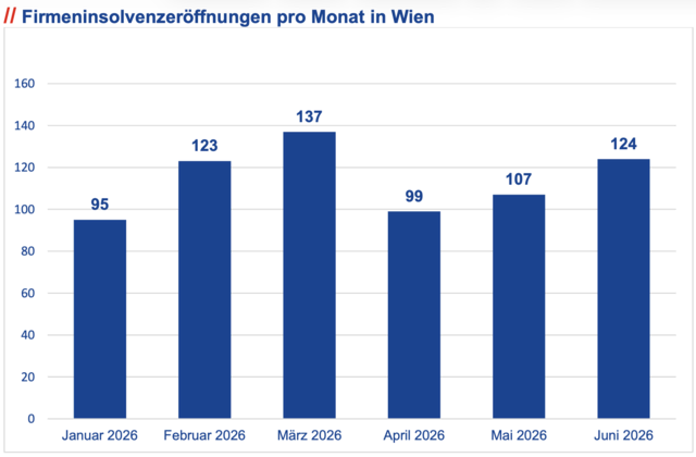 Besonders im März wurden viele Firmeninsolvenzen in Wien eröffnet. | Foto: Screenshot AKV