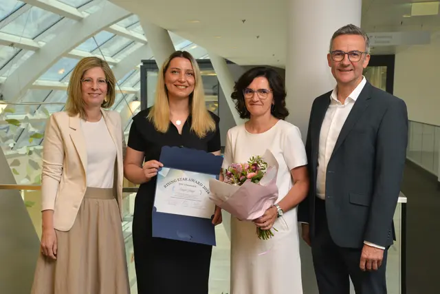  Ärztliche Direktorin Karin Pieber, Bereichsleitung Zinepe Jonuzi, Pflegedirektorin Michaela Gansch und Kaufmännischer Direktor Christian Müllner. | Foto: UK St. Pölten