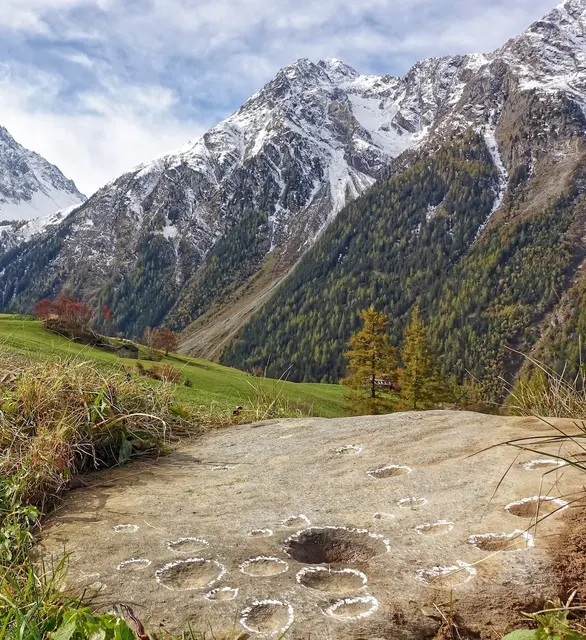 Einer der schönsten Schalensteine Tirols findet man im Ötztaler Burgstein. | Foto: Kräutler