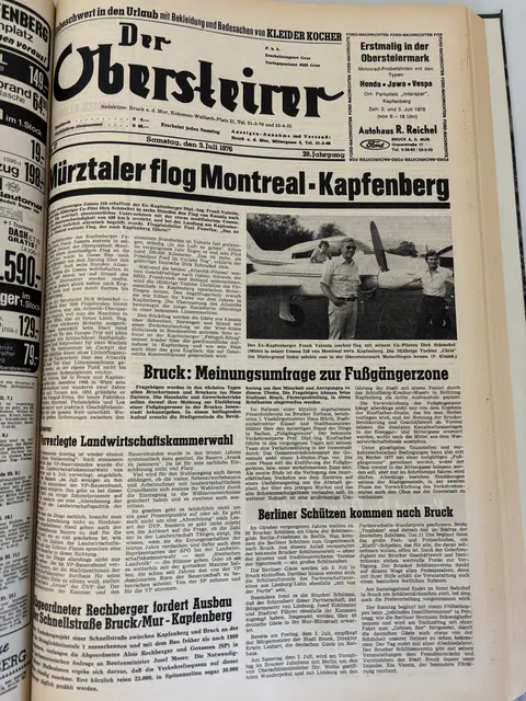 Der Obersteirer, Ausgabe vom 3. Juli 1976. | Foto: MeinBezirk