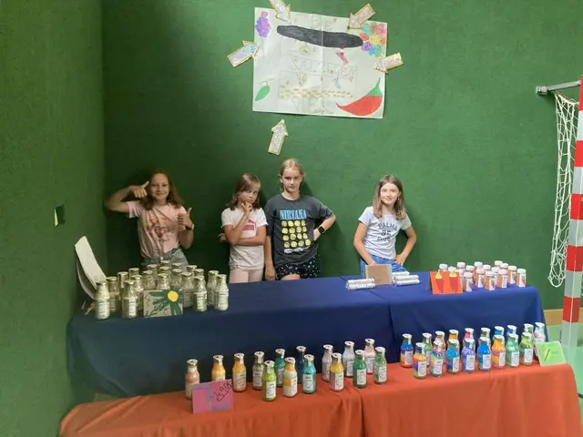 Beim Abschlussfest verkauften die „Firmenchefs“ ihre eigenen Produkte.  | Foto: VS Heiligenberg