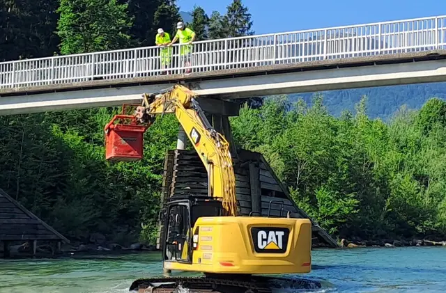 Der Gailsteg wurde vorsorglich gesperrt. | Foto: Stadt Villach