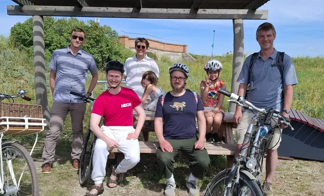 Bei der pinken Radltour, die dem Erfahrungsbericht zugrunde liegt: Michael Klausner (als Vertretung der Radlobby), Theodor Harnisch, Bernhard Lutzer, Ewald Bechtloff, Uli Eichner. | Foto: NEOS