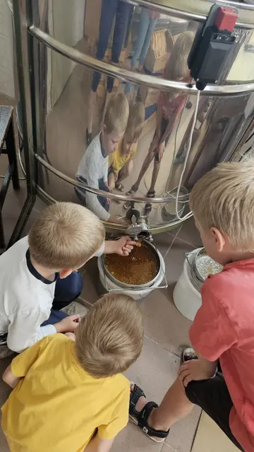Von der Blüte aufs Brot – ein süßes Ferienabenteuer für junge Entdecker*innen!
28 neugierige Kids tauchten beim Bromberger Ferienspiel unter dem Motto „Von der Blüte aufs Brot“ am Imkereibetrieb Hubert Piribauer in die faszinierende Welt der Honigbienen ein.
Es wurde fleißig Waben entdeckelt, Honig geschleudert, Gläser abgefüllt und sogar ein Blick in den Bienenstock gewagt.
Fotocredit: Imkerei Piribauer | Foto: Martina Piribauer