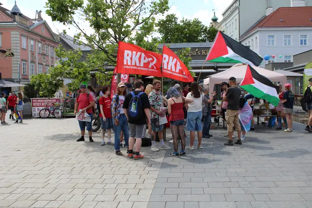 Die KPÖ nutzte die Pride für ihre eigenen Anliegen. | Foto: Schauer