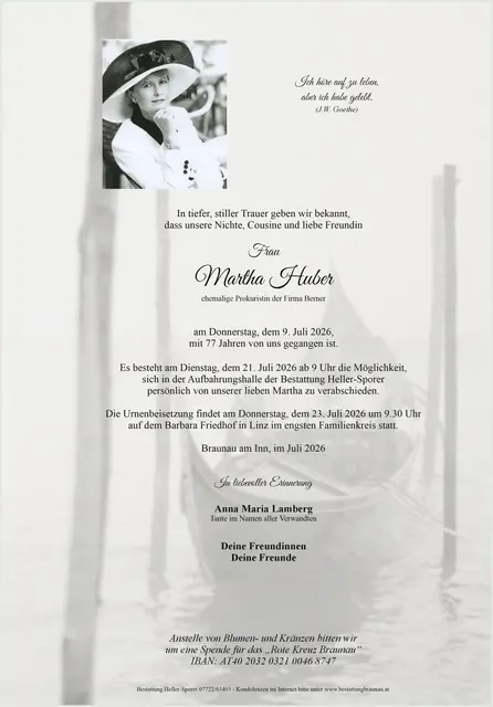 Martha Huber | Foto: Bestatter