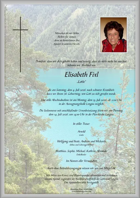 Elisabeth "Lotte" Fixl | Foto: Bestatter