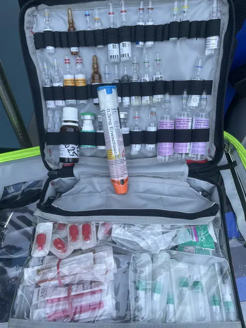 In der Mitte ein Epipen. | Foto: Martina Schweller
