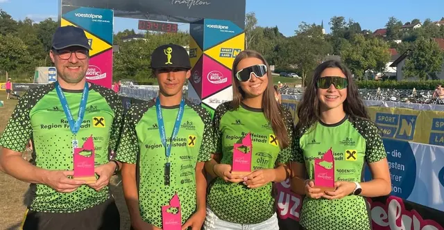 Von links: Christian Klaner, Finn Klambauer, Lara Klambauer und Antonia Heppke. | Foto: Tripower Freistadt/Klaner