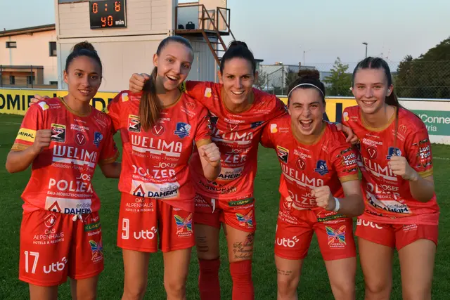 Die Torschützinnen beim 8:0-Sieg in Draßburg: Natalie Wagner, Anja Bacher, Lilla Sipos (2), Katja Dorn (3) und Leonie Pinter | Foto: Michael Strini
