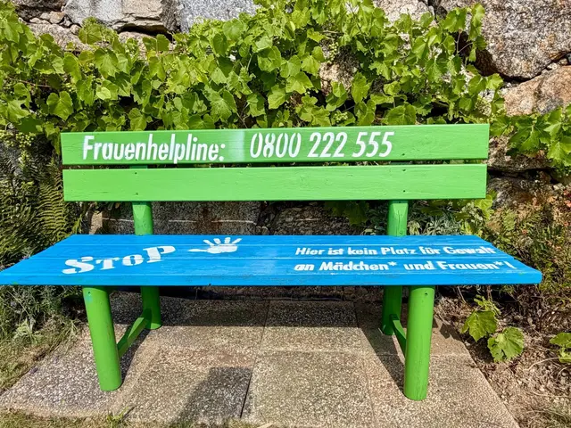 StoP Gewalt Parkbänke in Pabneukirchen neu besprüht und eine vierte Bank aufgestellt.  | Foto: Hochgatterer