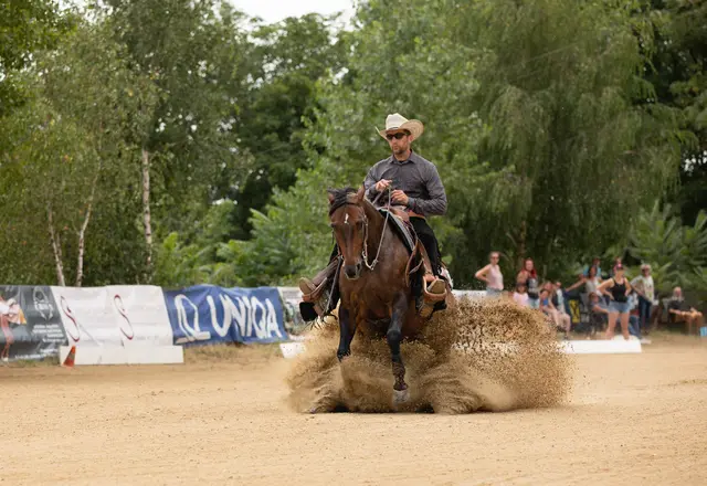 Reining ist eine Disziplin des Westernreitens, die Geschwindigkeit, Präzision und spektakuläre Manöver vereint. Der Sliding Stopp ist das bekannteste Manöver.  | Foto: Nadja Mehler