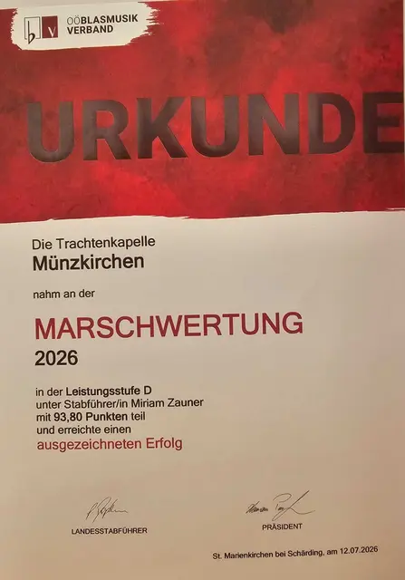 Foto: Trachtenkapelle Münzkirchen