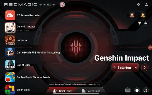 Das REDMAGIC ASTRA 2 hat wie sämtliche REDMAGIC Produkte ein eigenes Gaming Interface, in dem man über die Spiel-Lobby direkt auf sämtliche installierte Mobile-Games Zugriff hat. | Foto: Lennard Nitsch