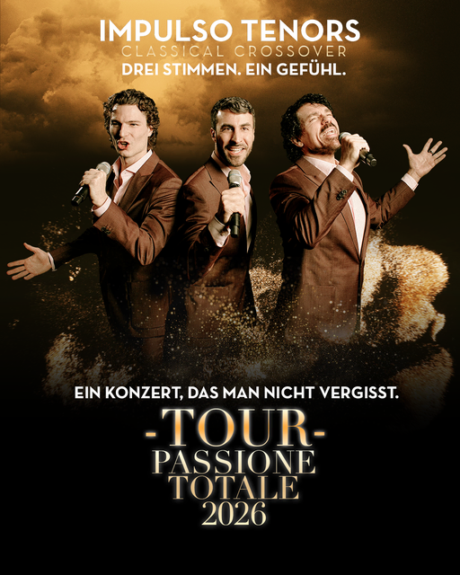Die IMPULSO TENORS kommen mit ihrem neuen Konzertprogramm „Passione Totale“ am 12. August 2026 auf die stimmungsvolle Burg Gars am Kamp. | Foto: MikeMeyerPhotography